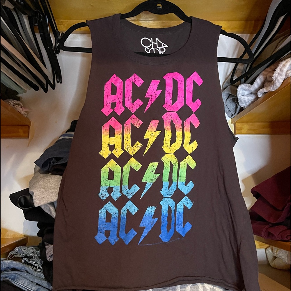 Chaser AC/DC multi color graphic tank top